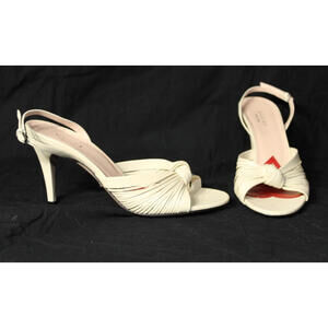 Gucci Crawford Cream leather slingback sandals sz. 37 1/2